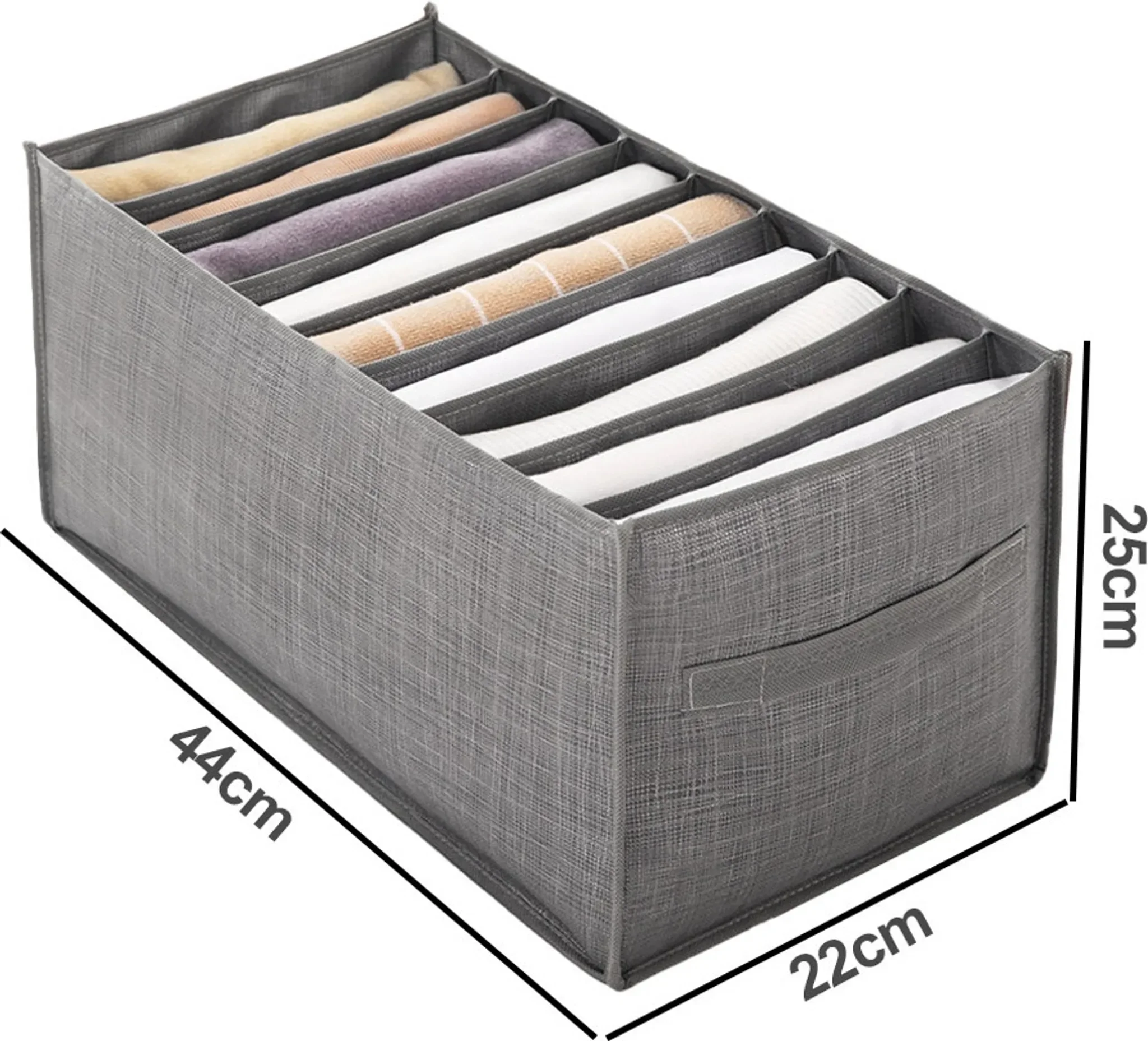 Stapelbarer Kleiderschrank-Organizer – 9 Fächer, dunkelgrau